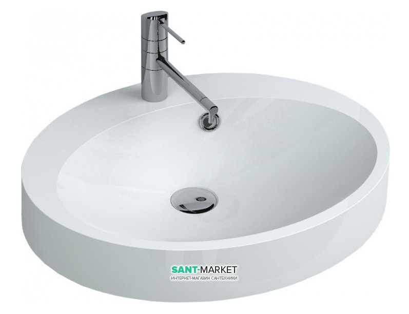 Раковина для ванной Miraggio Devon накладная с отверстием под смеситель белый глянцевый 0000648