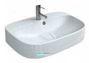 Раковина для ванной Miraggio Lifou накладная с отверстием под смеситель белый глянцевый 0000650