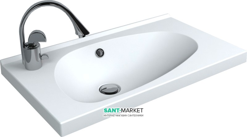 Раковина для ванной Miraggio Titania врезная с отверстием под смеситель белый глянцевый 0000250