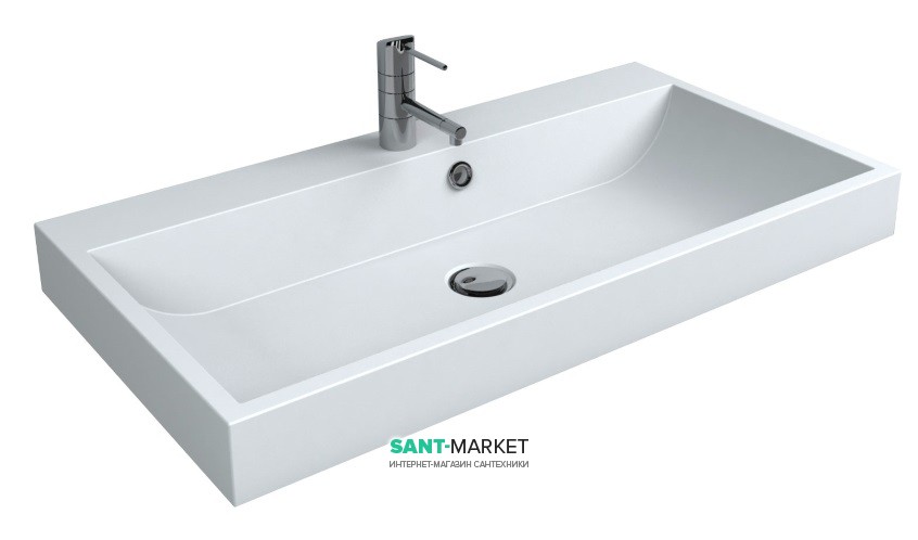 Раковина для ванної Miraggio Varna 800 врізна з отвором під змішувач білий глянсовий 0000258