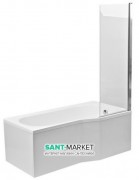 Шторка для ванны PoolSpa Monsun 73х153 left/right стекло прозрачное/профиль хром PI4000095