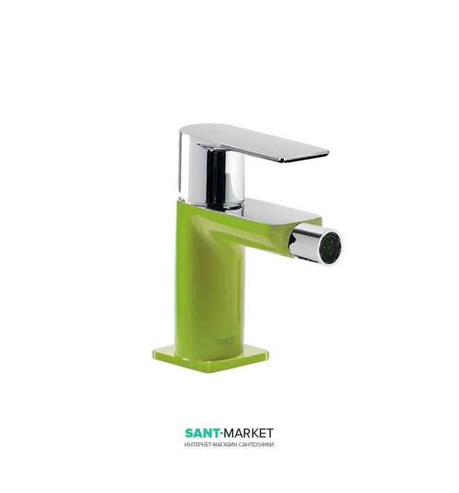 Смеситель для биде Tres Loft colors однорычажный зеленый/хром 20012001VE