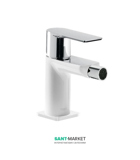 Смеситель для биде Tres Loft colors однорычажный белый/хром 20012001BL