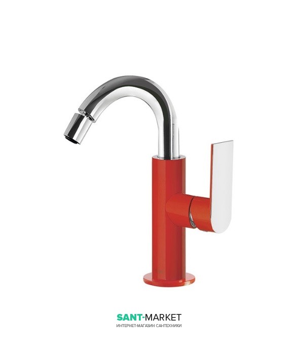 Смеситель для биде Tres Loft colors однорычажный красный/хром 20022401RO