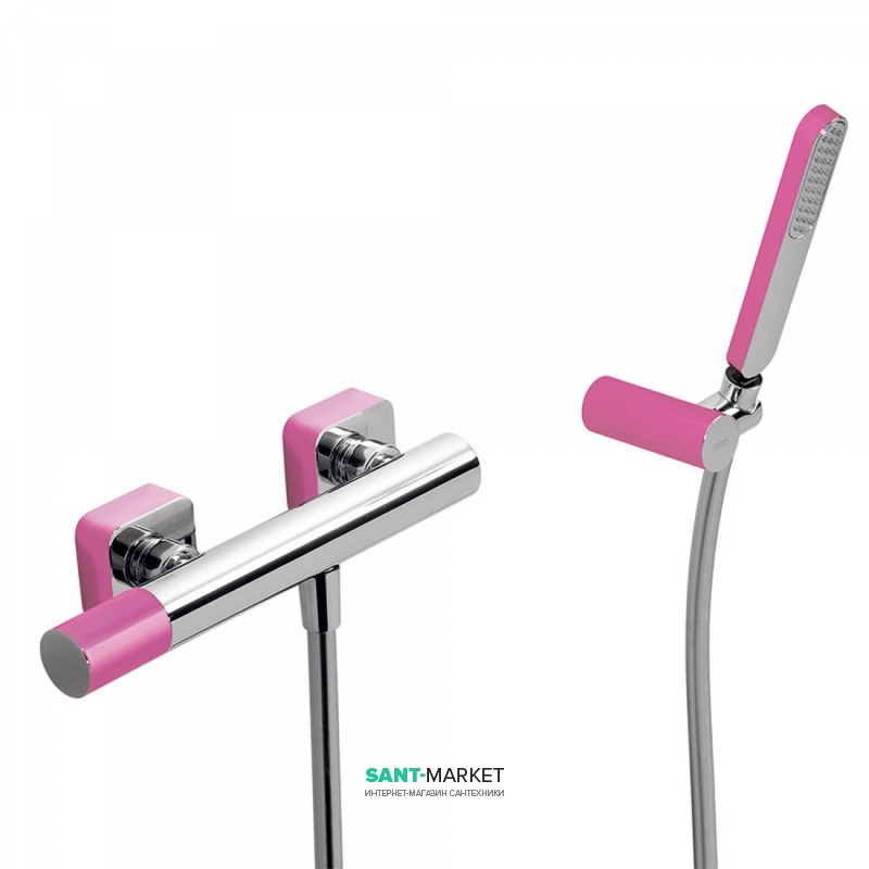 Змішувач для душа Tres Loft colors з ручним душем фуксія/хром 20016701FU