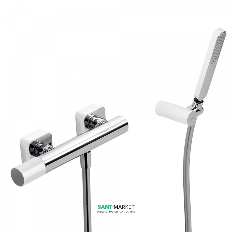 Смеситель для душа Tres Loft colors с ручным душем белый/хром 20016701BL