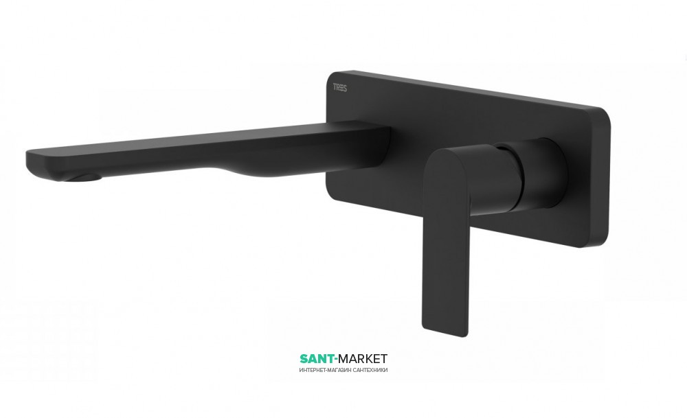 Смеситель для раковины Tres Loft colors настенный черный матовый 20020003NM
