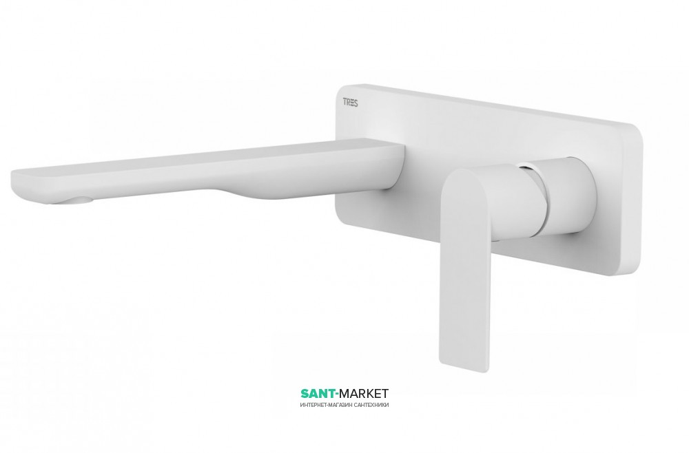 Змішувач для раковини Tres Loft colors настінний білий матовий 20020003BM