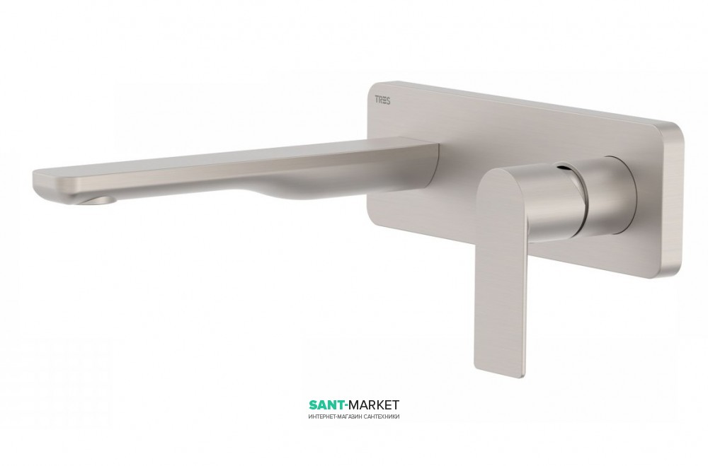 Смеситель для раковины Tres Loft colors настенный сталь 20020003AC