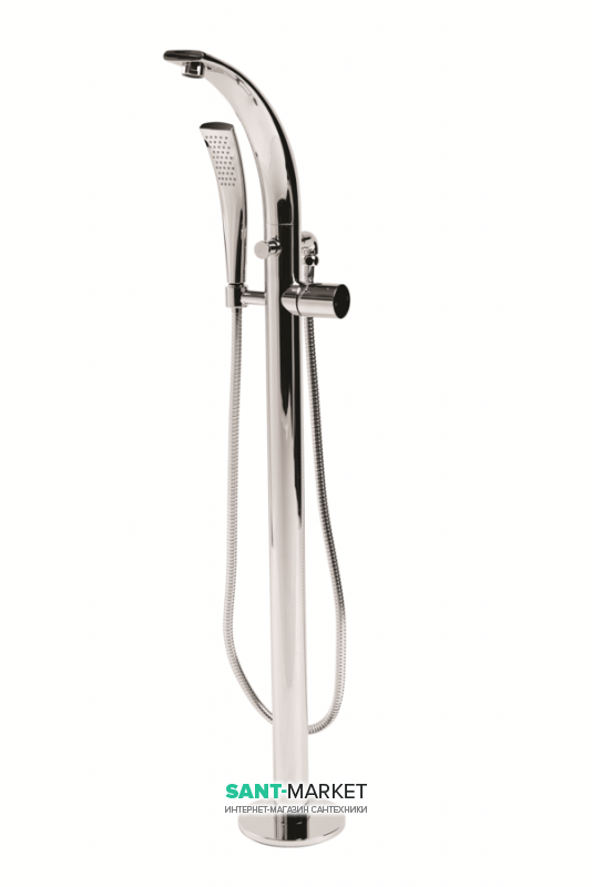 Змішувач для ванної PoolSpa Arc одноважільний з ручним душем окремостоячий монтаж на пол хром PD6000080