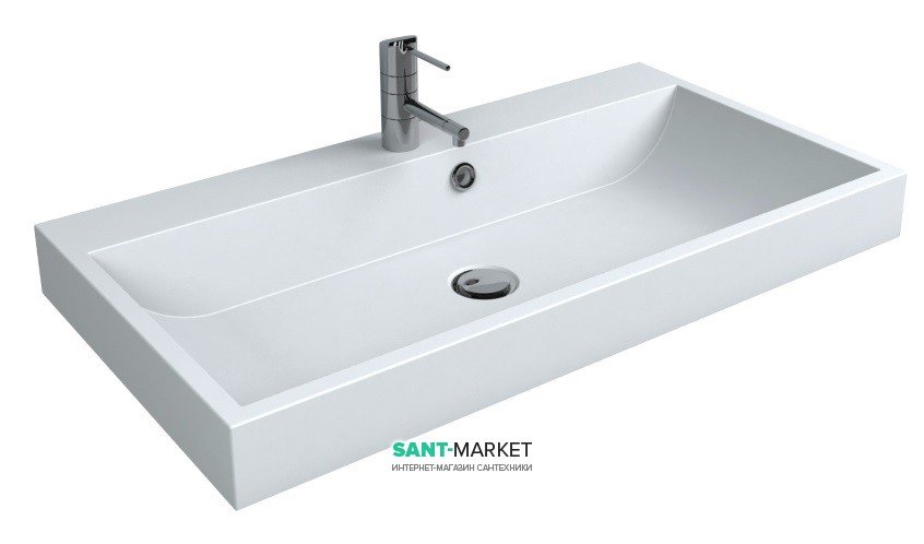 Раковина для ванної Miraggio Varna 800 врізна з отвором під змішувач білий глянсовий 0000258