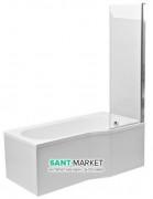 Шторка для ванны PoolSpa Monsun 73х153 left/right стекло прозрачное/профиль хром PI4000095