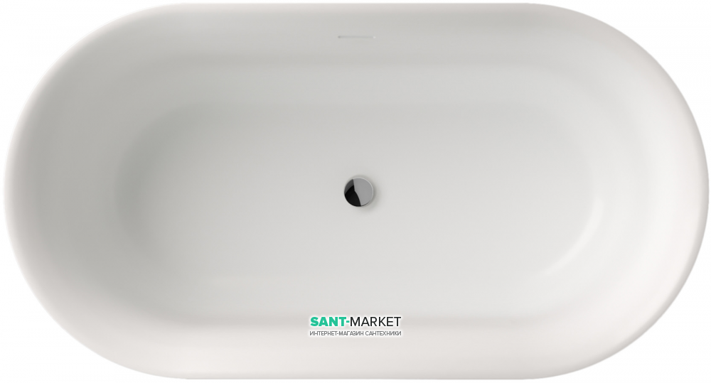 Ванна з штучного каменю PoolSpa Tuscan 150х80 см окремо стояча з сифоном білий PWKTS10ZPSC0000