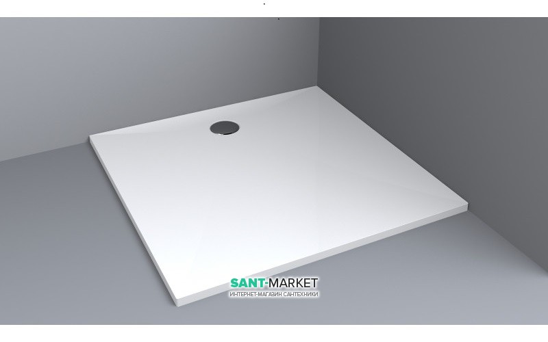 Душовий піддон Miraggio Brugge 900 квадратний білий глянсовий 0000615