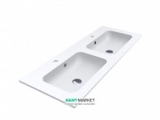 Раковина для ванной Miraggio Della 1200-2 врезная двойная с отверстиями под смеситель белый глянцевый 0000172