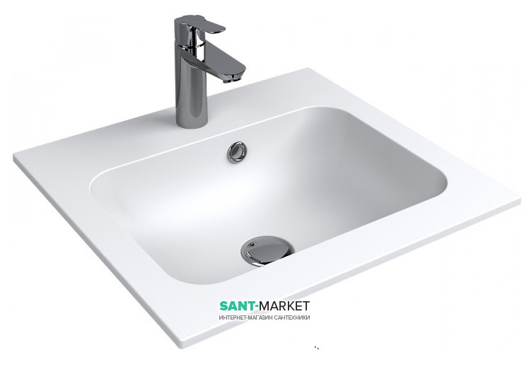 Раковина для ванной Miraggio Della 500 врезная с отверстием под смеситель белый глянцевый 0000174
