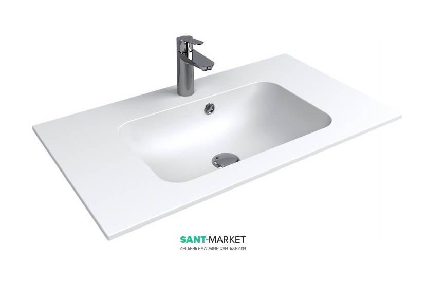 Раковина для ванной Miraggio Della 800 врезная с отверстием под смеситель белый глянцевый 0000180