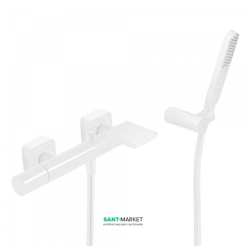 Змішувач для ванни Tres Loft colors з ручним душем білий матовий 20017001BM