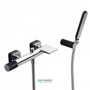 Смеситель для ванной Tres Loft colors с ручным душем черный/хром 20017001NE