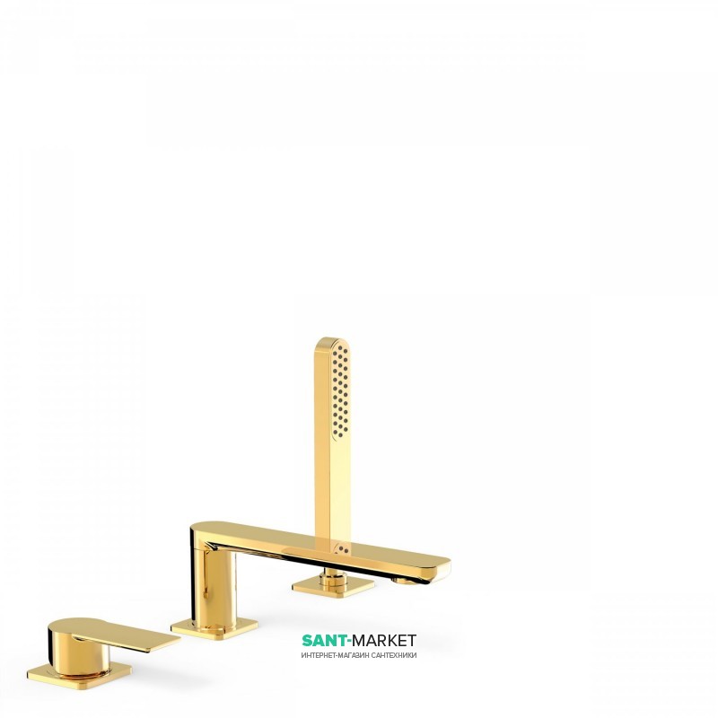 Змішувач на борт ванни Tres Loft colors з ручним душем золото 20016203OR