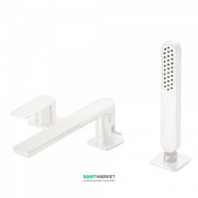 Смеситель на борт ванны Tres Loft colors с ручным душем белый матовый 20016201BM