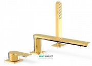 Смеситель на борт ванны Tres Loft colors с ручным душем золото 20016201OR