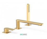 Смеситель на борт ванны Tres Loft colors с ручным душем матовое золото 20016201OM