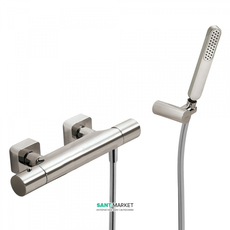 Термостат для душа Tres Loft colors с ручным душем сталь 20016409AC