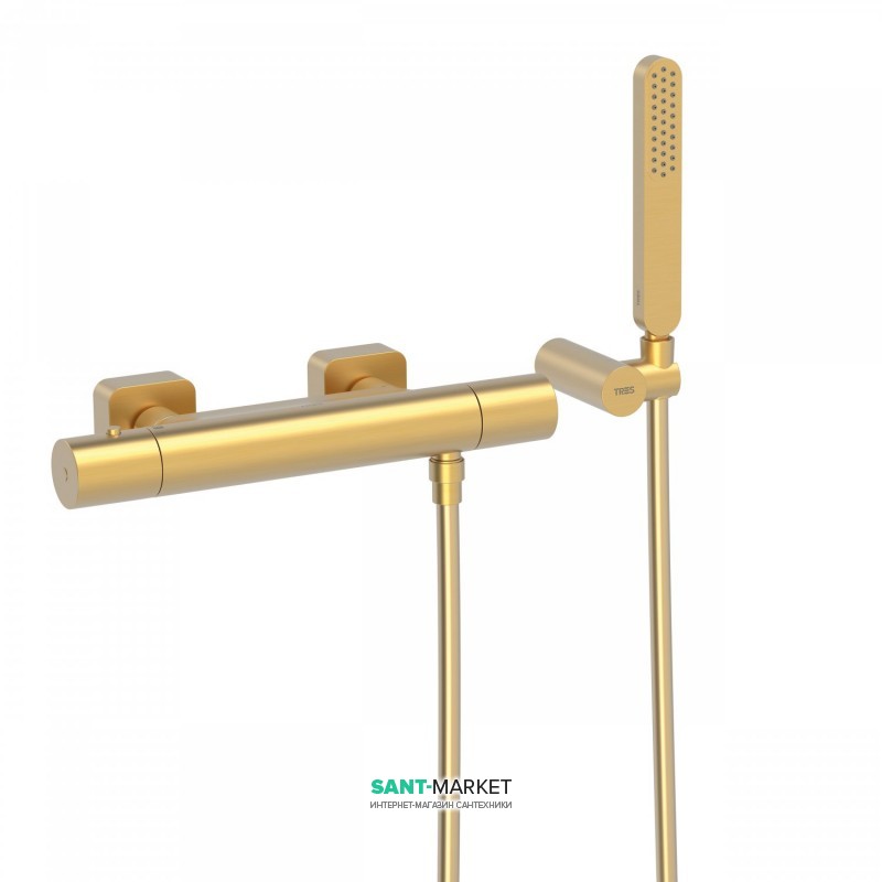 Термостат для душа Tres Loft colors с ручным душем матовое золото 20016409OM