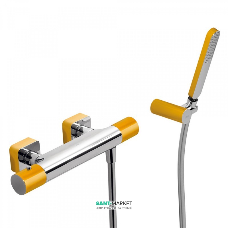 Термостат для душу Tres Loft colors з ручним душем янтарно-жовтий/хром 20016409AM