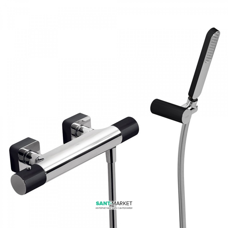 Термостат для душу Tres Loft colors з ручним душем чорний/хром 20016409NE