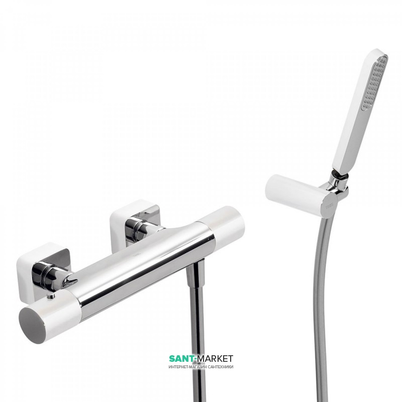 Термостат для душа Tres Loft colors с ручным душем белый/хром 20016409BL