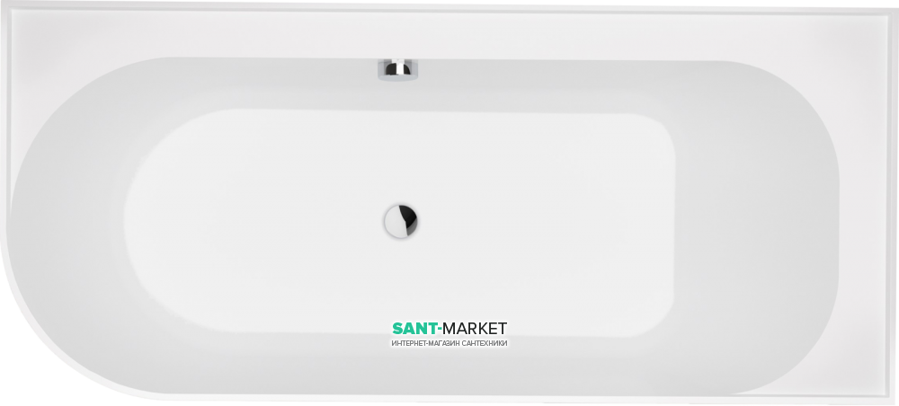 Ванна з штучного каменю PoolSpa Pia 180x80 см асимметрична R права з ніжками та сифоном білий PWKCR10PPSC0000