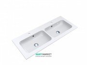 Раковина для ванной Miraggio Della 1100-2 врезная двойная с отверстиями под смеситель белый глянцевый 0000168