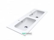 Раковина для ванної Miraggio Della 1200-2 врізна подвійна з отворами під змішувач білий глянсовий 0000172