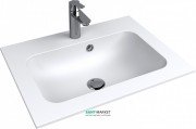 Раковина для ванной Miraggio Della 600 врезная с отверстием под смеситель белый глянцевый 0000176