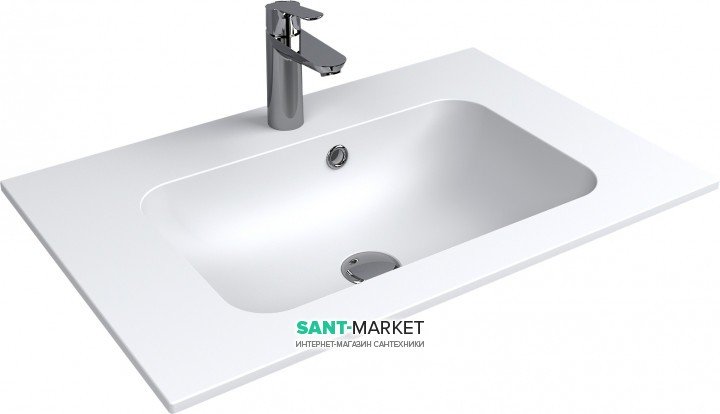 Раковина для ванної Miraggio Della 700 врізна з отвором під змішувач білий глянсовий 0000178