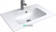 Раковина для ванной Miraggio Della 700 врезная с отверстием под смеситель белый глянцевый 0000178