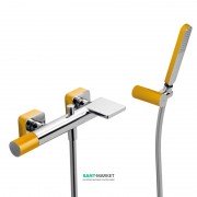 Смеситель для ванной Tres Loft colors с ручным душем янтарно-желтый/хром 20017001AM