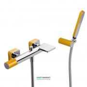 Смеситель для ванной Tres Loft colors с ручным душем янтарно-желтый/хром 20017001AM