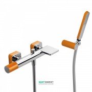 Смеситель для ванной Tres Loft colors с ручным душем оранжевый/хром 20017001NA