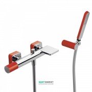 Смеситель для ванной Tres Loft colors с ручным душем красный/хром 20017001RO
