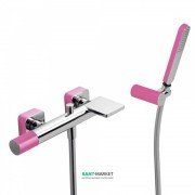 Смеситель для ванной Tres Loft colors с ручным душем фуксия/хром 20017001FU