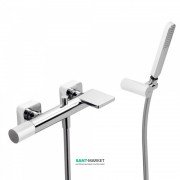 Смеситель для ванной Tres Loft colors с ручным душем белый/хром 20017001BL