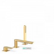 Смеситель на борт ванны Tres Loft colors с ручным душем матовое золото 20016203OM