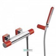 Термостат для душа Tres Loft colors с ручным душем красный/хром 20016409RO