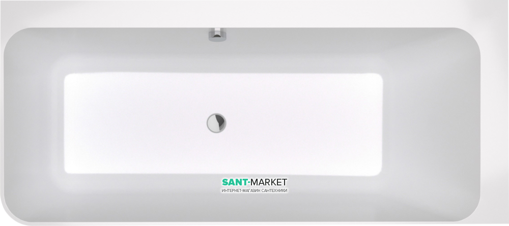 Ванна из искусственного камня PoolSpa Adapto 180x80 см асимметричная R правая с ножками и сифоном белый глянцевый PWKCR10ZPSC0000