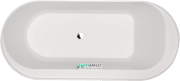 Ванна из искусственного камня PoolSpa Pia 184x82 см отдельно стоящая с сифоном белый PWKFS10PPSC0000