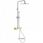 Душевая стойка Tres Loft colors с термостатом янтарно-желтый/хром 20019501AM
