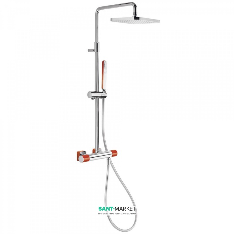 Душова стійка Tres Loft colors з термостатом червоний/хром 20019501RO